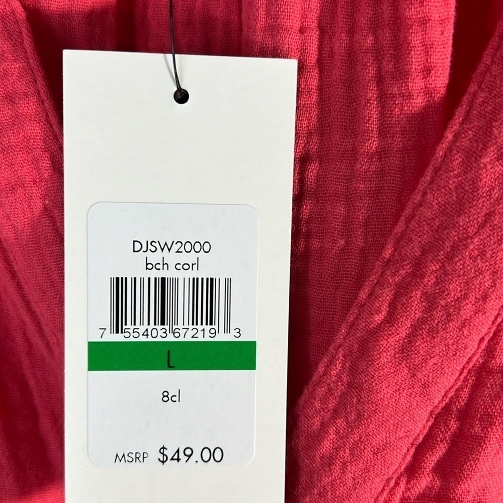 DKNY Women's L Sleeveless Double-Crepe Gauze Crop Top pullover oversized - Picture 7 of 8